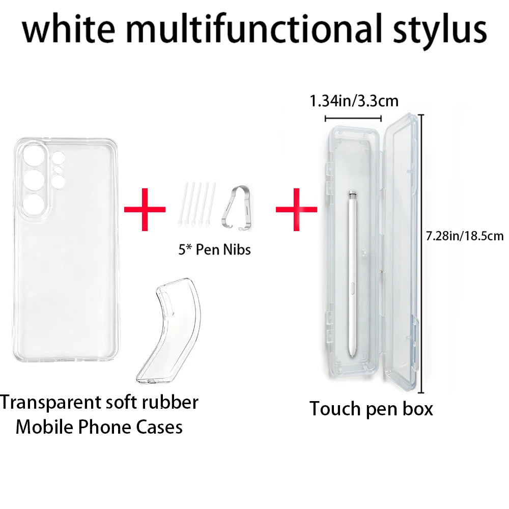 Samsung Galaxy S26 Ultra S Pen + Nibs + Clear Case 3-Piece Kit Phone Accessories Kit Axl White