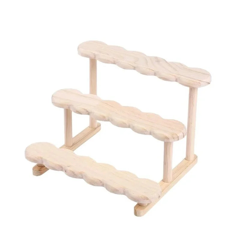 3-Tier Wooden Display Riser Stand – Desktop Organizer Shelf Display Riser Stand Axl
