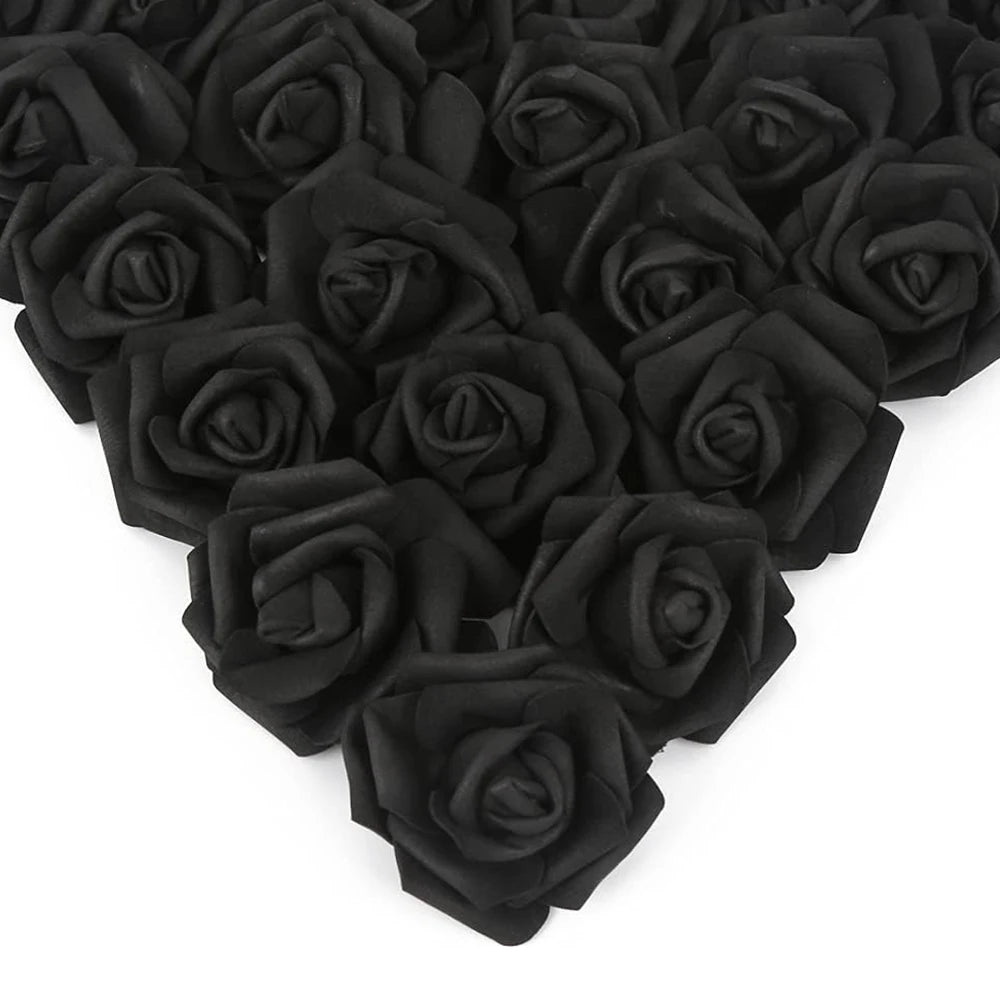 PE Foam Rose Heads – Artificial Flowers for Wedding & Home Decor Artificial Flower Heads Axl black 10pcs