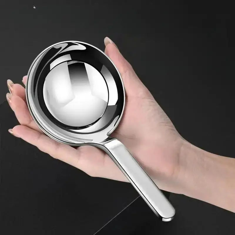 Stainless Steel Large Round Soup Spoon | Short Handle Ladle Soup Spoon Axl