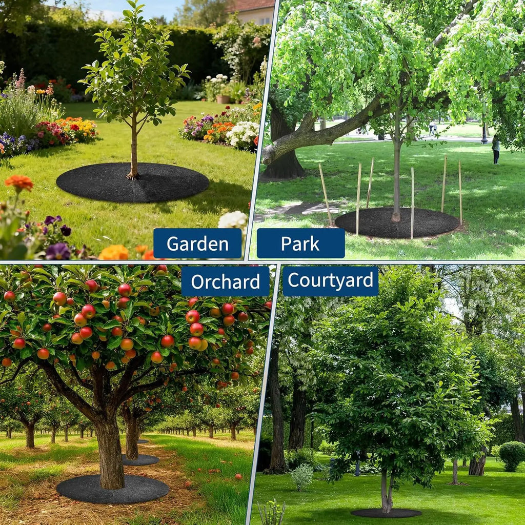 Non-Woven Tree Mulch Ring | Reusable Weed Barrier Mat Weed Barrier Mat Axl