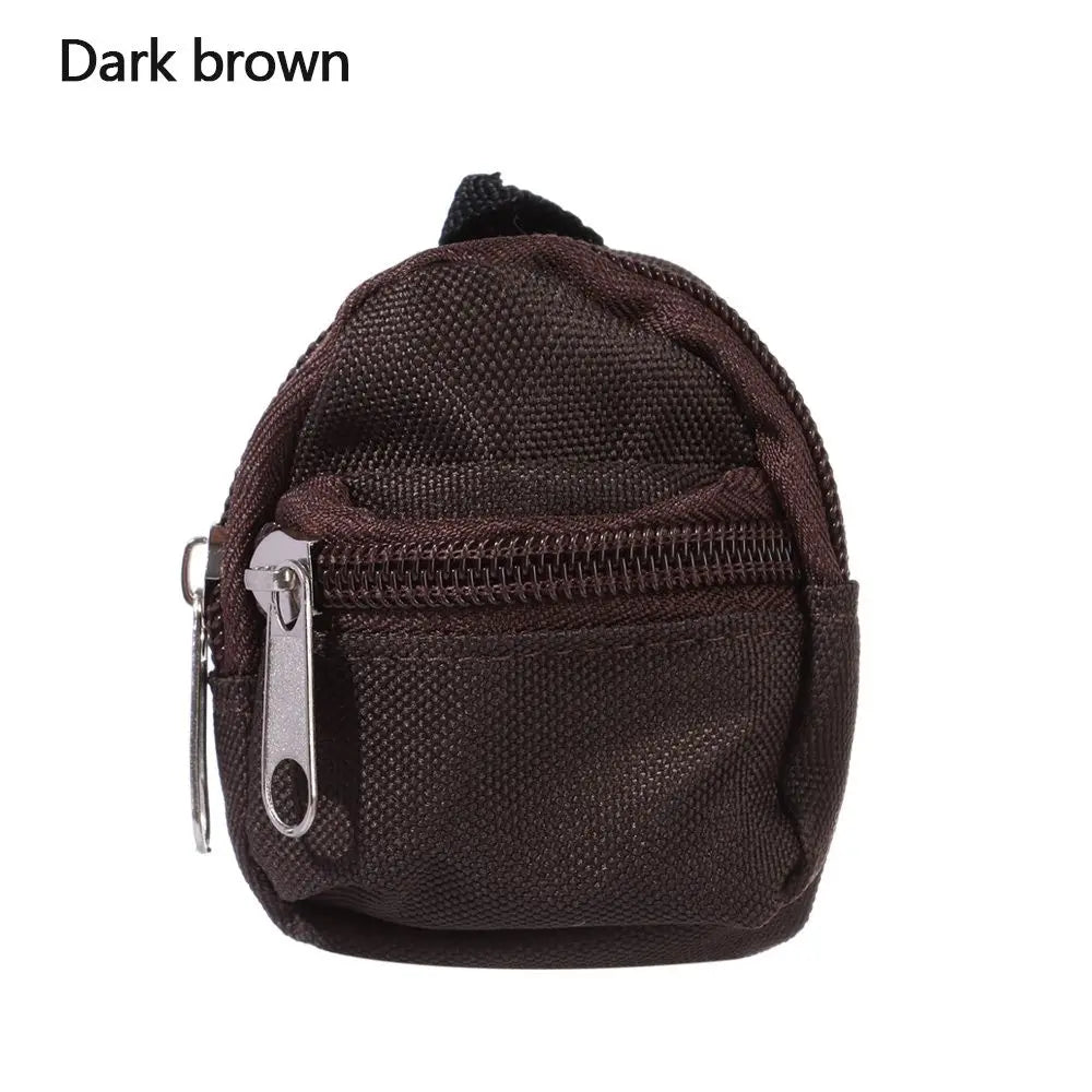 Mini Doll Backpack – Cute Cloth School Bag for 1/6 BJD Dolls Doll Accessory Axl dark brown