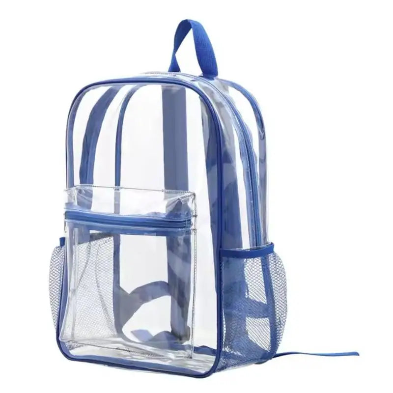Transparent PVC Backpack – Large Waterproof Sports Travel Bag Transparent Backpack Axl Blue
