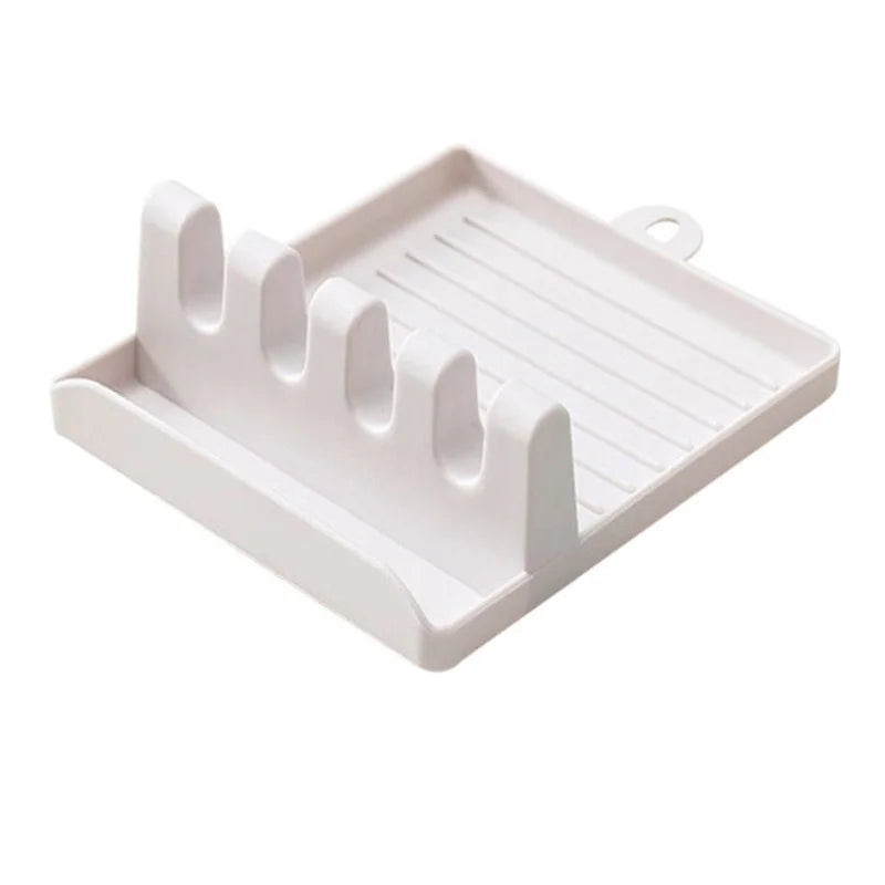 Kitchen Spoon Holder & Spatula Rest – Non-Slip Utensil Rack Utensil Spoon Rest Axl White