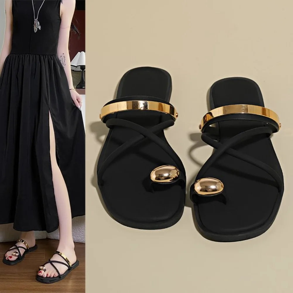 Women's Cross Strap Slide Sandals – Lightweight Summer Shoes Slide Sandals Axl
