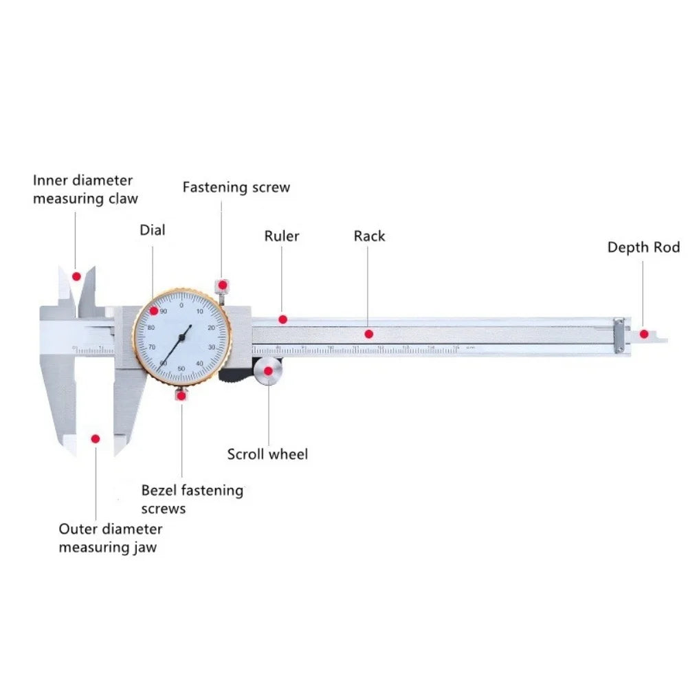 Dual Scale Vernier Caliper 0–150mm | Stainless Steel DIY Tool Vernier Caliper Axl