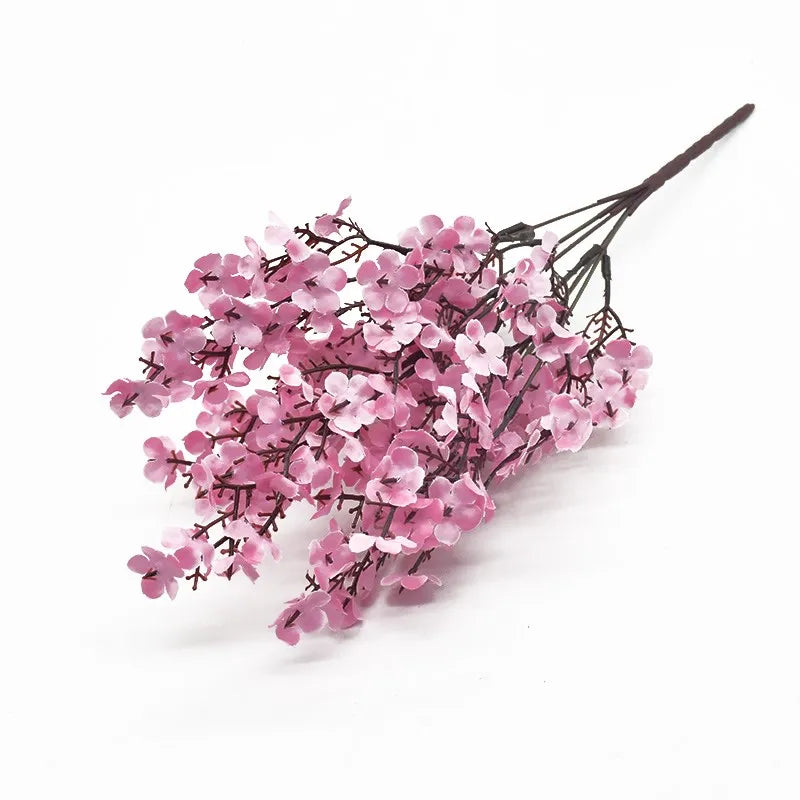 Silk Artificial Gypsophila Peach Blossom Stems | Wedding Décor Artificial Flower Stems Axl (Pink) 1 piece