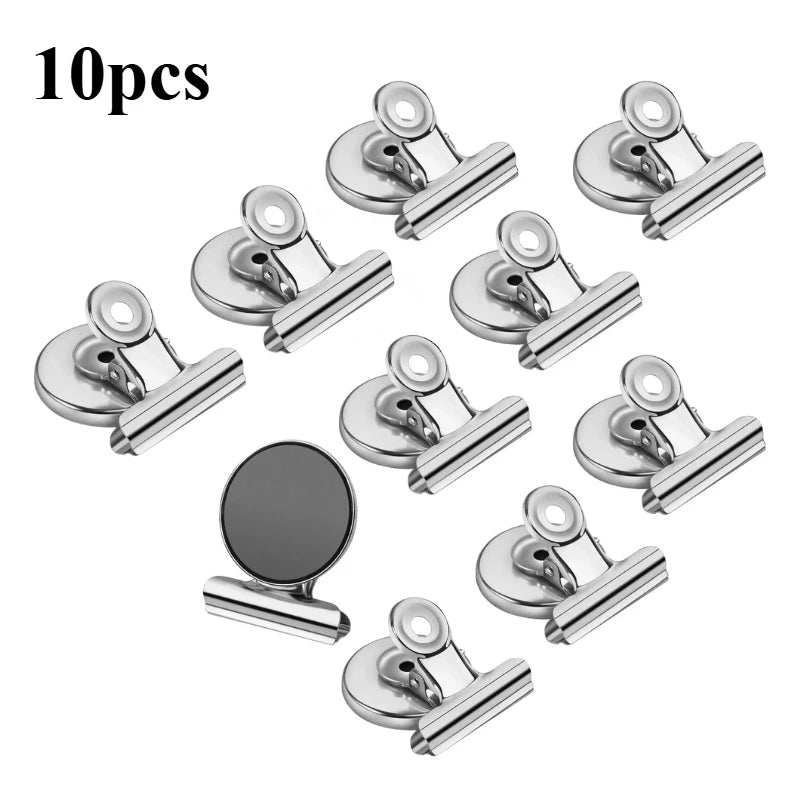 Strong Magnetic Clips for Whiteboard, Fridge & Photo Display Magnetic Clip Set Axl Silver-10pcs