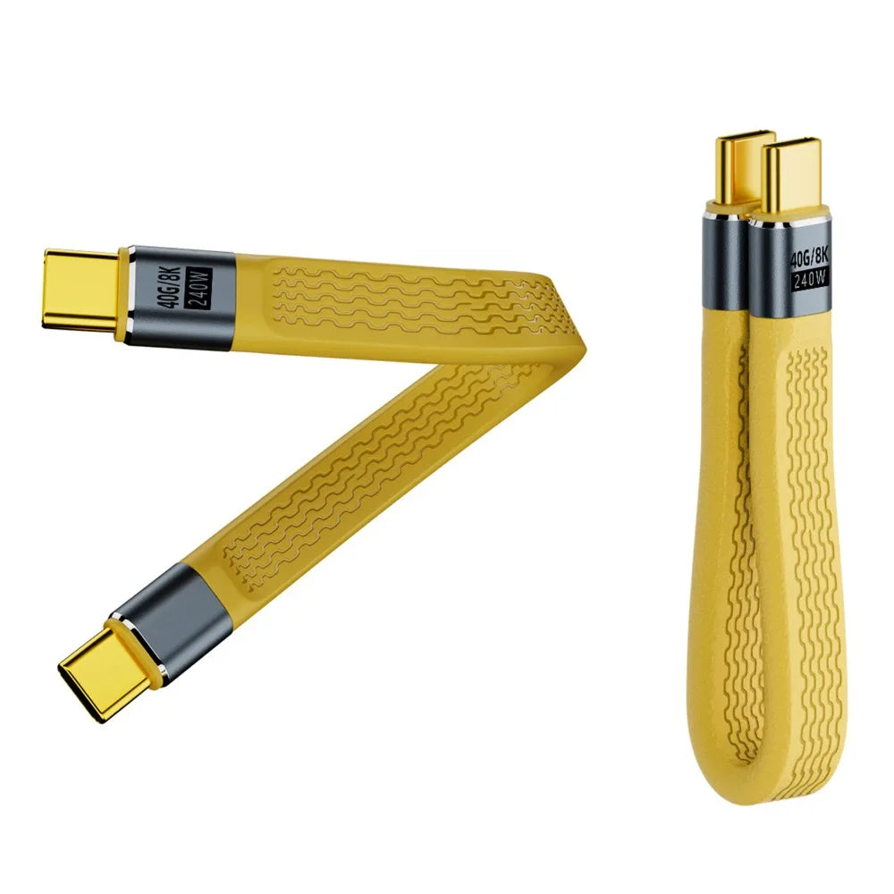 USB4 Type-C Cable 40Gbps 240W PD 8K Video – E-Marker Chip USB-C Cable Axl Yellow