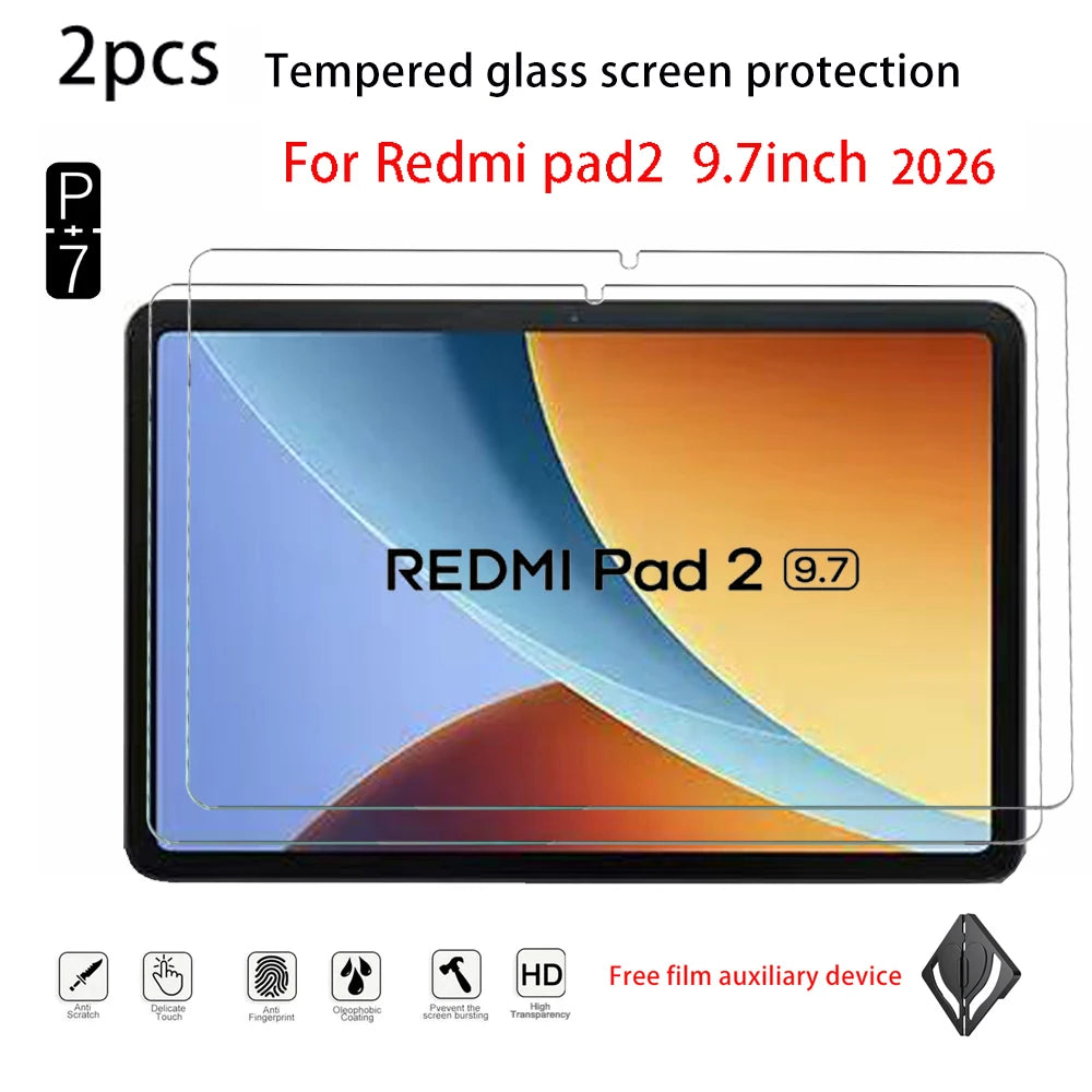 2-Pack HD Tempered Glass Screen Protector for Redmi Pad Pro & SE Tablet Screen Protector Axl Redmipad2(2026) 9.7