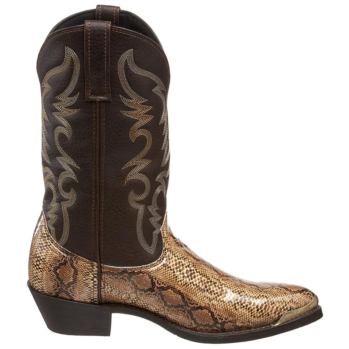 Snake Pattern Handmade Cowboy Boots – Mid-Calf Western Unisex Western Cowboy Boots Axl