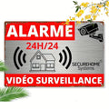 24-Hour Surveillance Alarm Metal Sign – Vintage Red & Silver Metal Wall Sign Axl aluminum sign aluminum 20x30cm