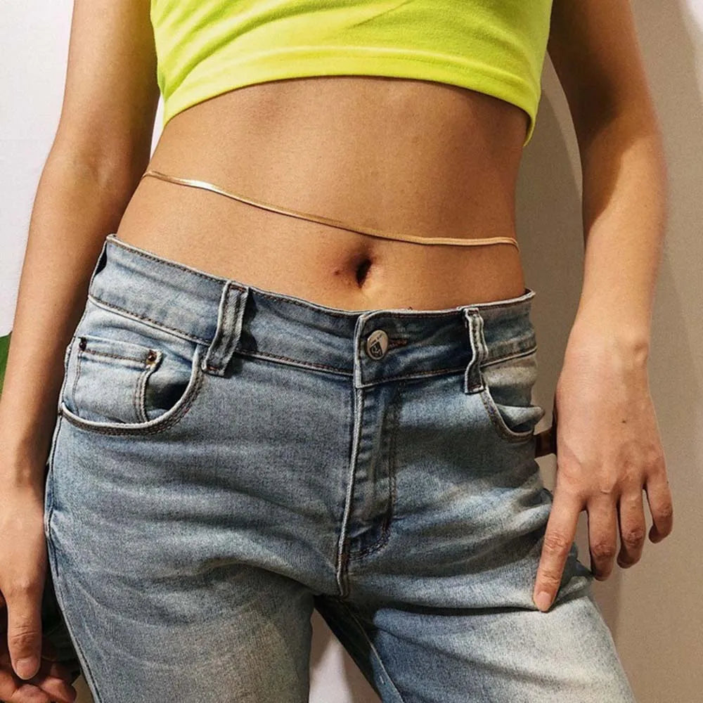 Women's Waist Chain Body Jewelry – Gold & Silver Belly Belt Body Chain Jewelry Axl