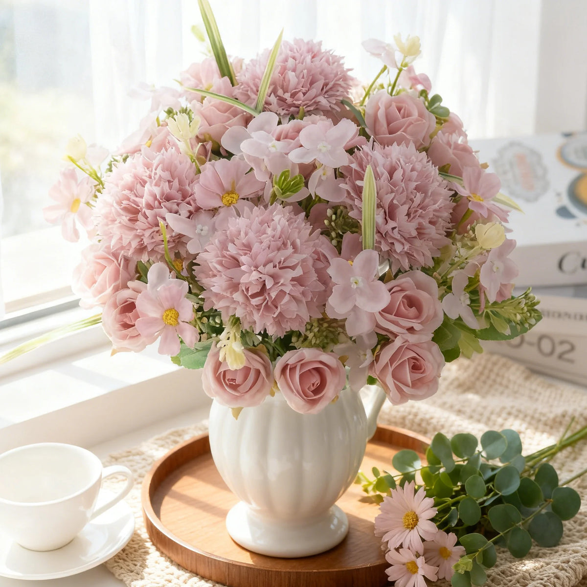 Silk Rose Artificial Flower Bouquet – Wedding & Home Decor Artificial Flower Bouquet Axl