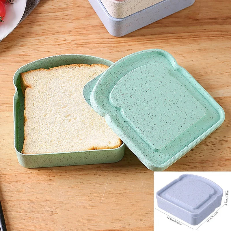 Sandwich Bento Box with Strap – Portable Lunch Container Sandwich Lunch Box Axl Green