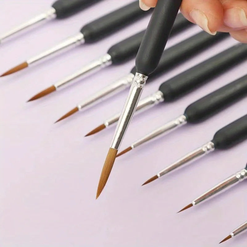 11-Piece Professional Paint Brush Set – Nylon Hair Art Brushes Paint Brush Set Axl