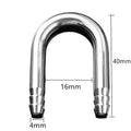 U-Shape Stainless Steel Aquarium CO2 & Air Tube Connector Aquarium Tube Connector Axl Silver