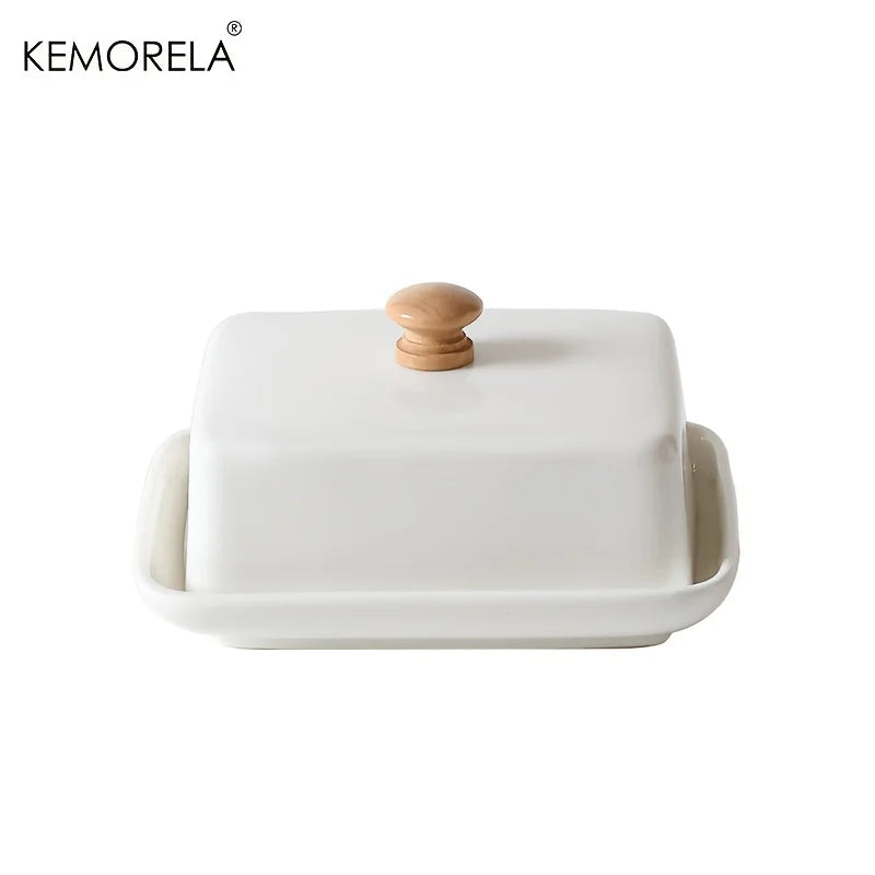 Ceramic Butter Dish with Lid – Sealable Cheese Storage Box Ceramic Butter Dish Axl White