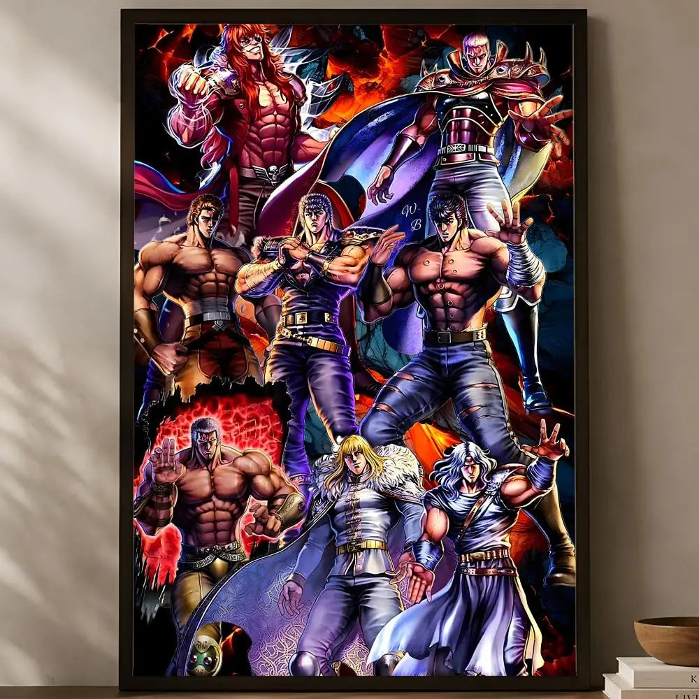 Fist of the North Star Anime Poster – HD PVC Self-Stick Wall Art Anime Wall Poster Axl White04 50X70cmNoframe