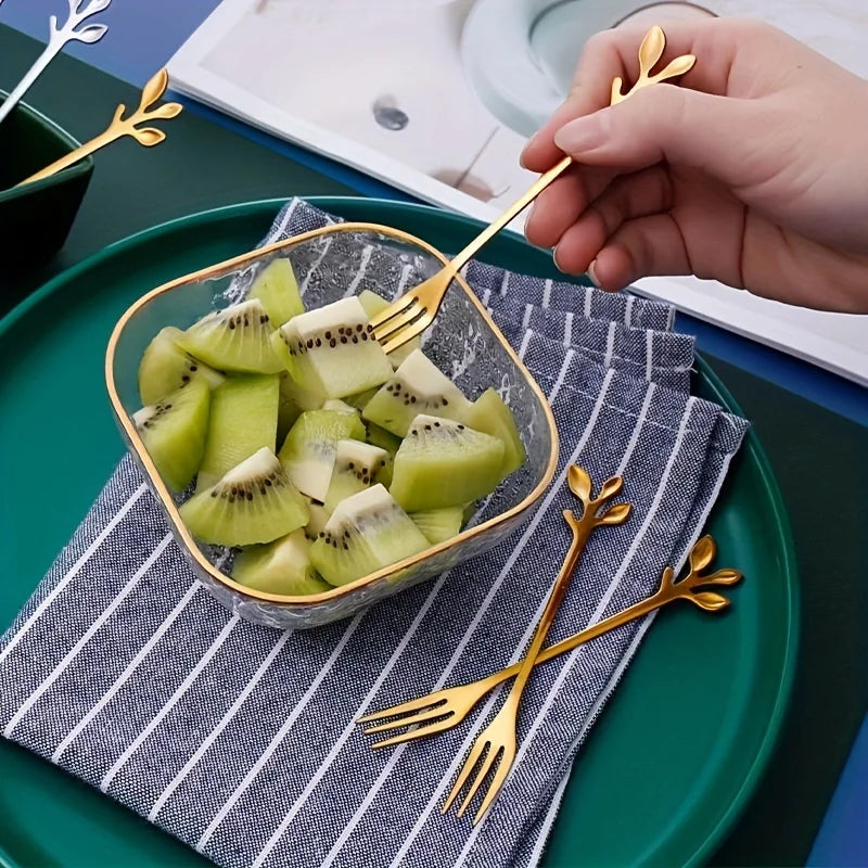 20-Pc Gold Stainless Steel Mini Fruit & Dessert Forks Set Mini Dessert Forks Axl