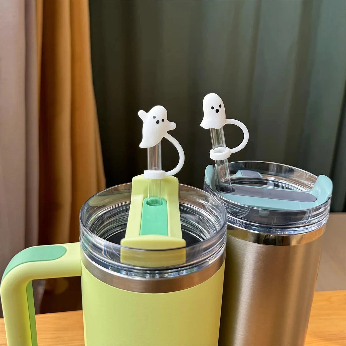Ghost Silicone Straw Topper Caps for Stanley 30 & 40 oz Cups Straw Topper Caps Axl