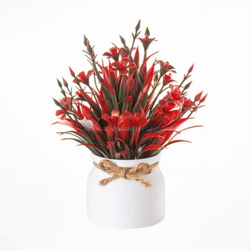 Mini Artificial Potted Flower Bonsai | Fake Plant Table Decor Artificial Potted Plant Axl D