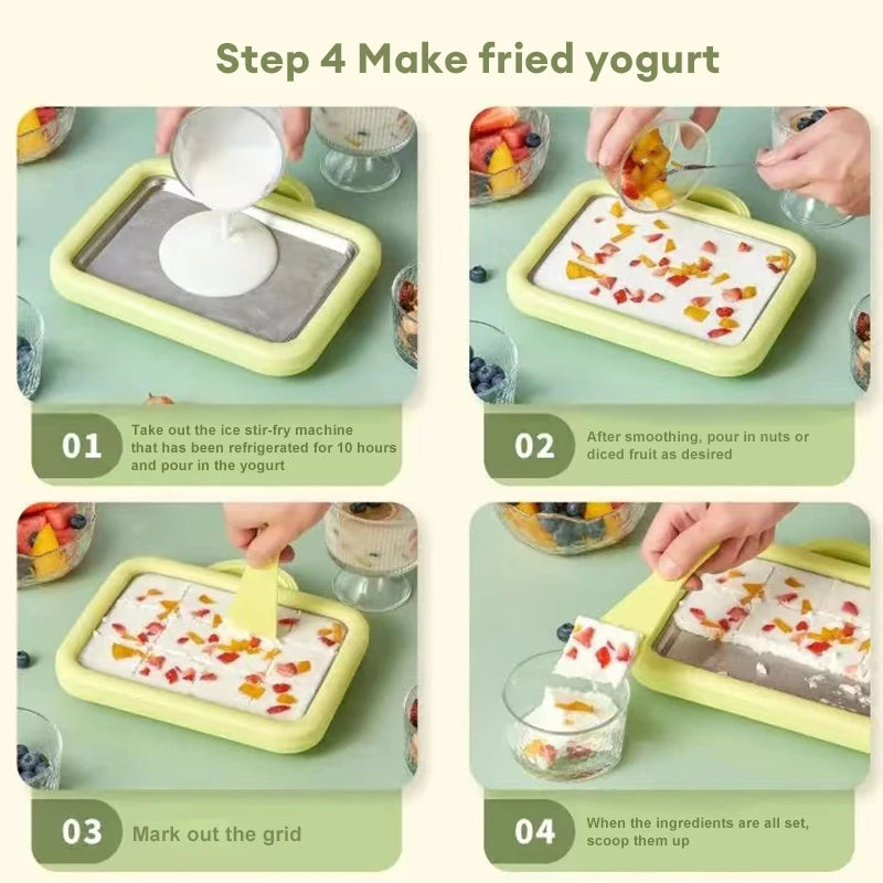 DIY Rolled Ice Cream Maker Plate – Frozen Yogurt & Gelato Ice Cream Maker Axl