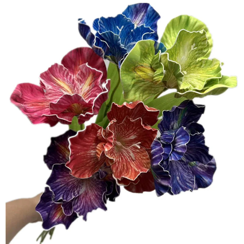 Artificial Real Touch Iris Flower Branch 63cm – Wedding Decor Artificial Flower Stem Axl