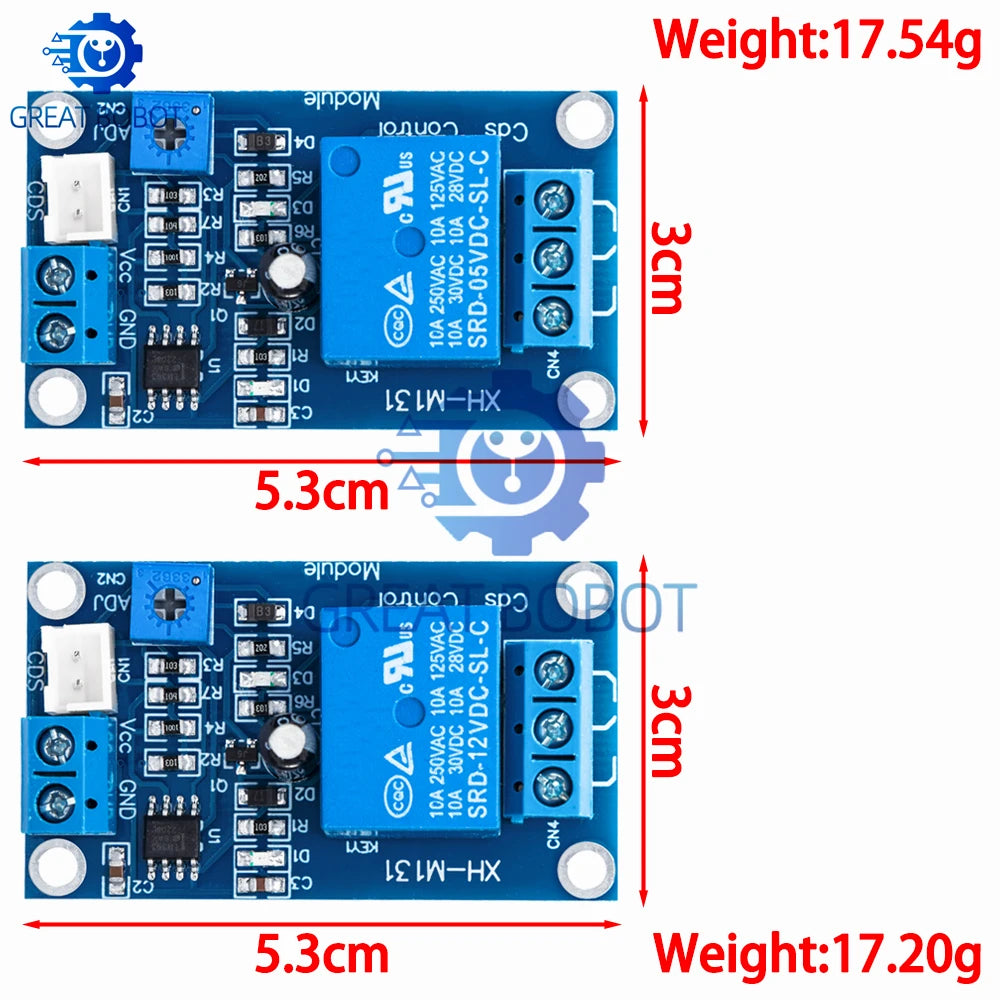 DC 5V/12V Photoresistor Relay Module – 10A Light Control Switch Relay Module Axl