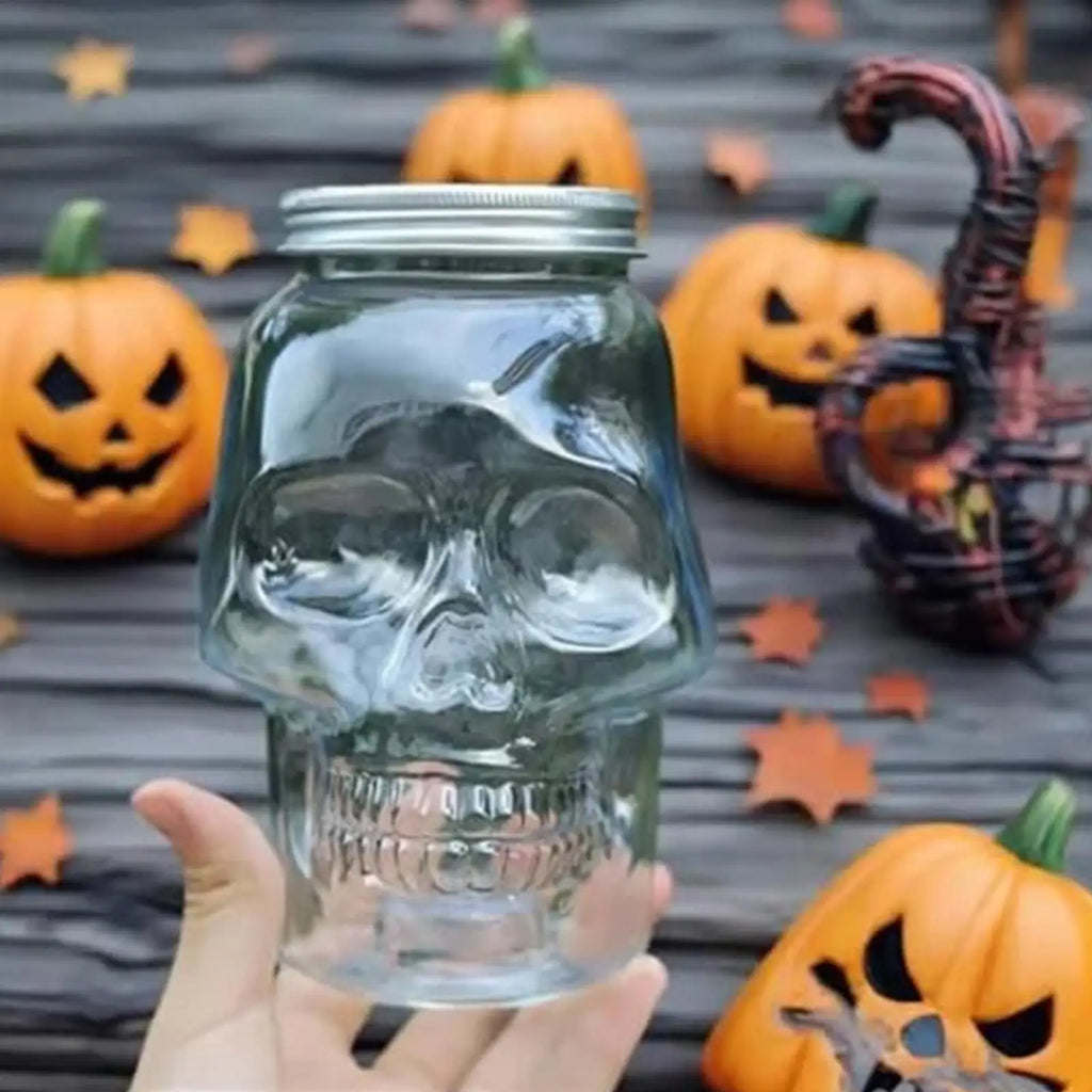 Skull Storage Jar with Lid 500ml/800ml | Gothic Spooky Decor Storage Jar Axl