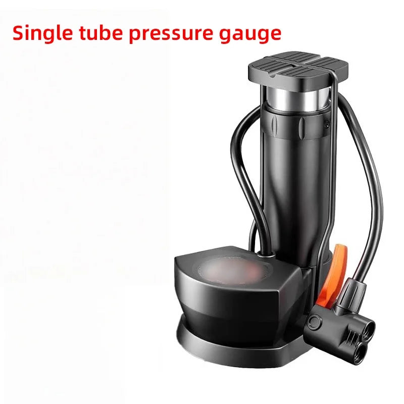 High-Pressure Electric Foot Pump for Car & Motorcycle Tires Tire Inflation Pump Axl SingleTubeBarometer