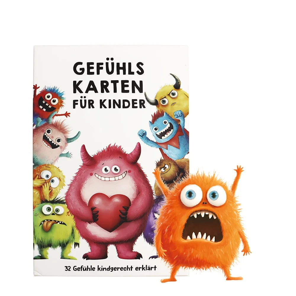 German Emotion Monster Flashcards – Kids Feelings Teaching Cards Educational Flashcards Axl
