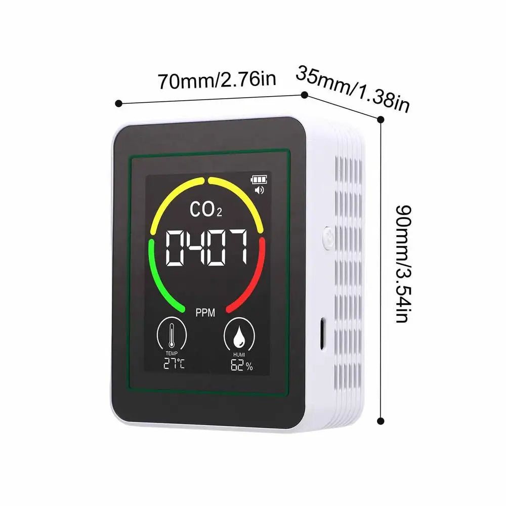 3-in-1 CO2 Air Quality Monitor – Humidity & Temperature Air Quality Monitor Axl White