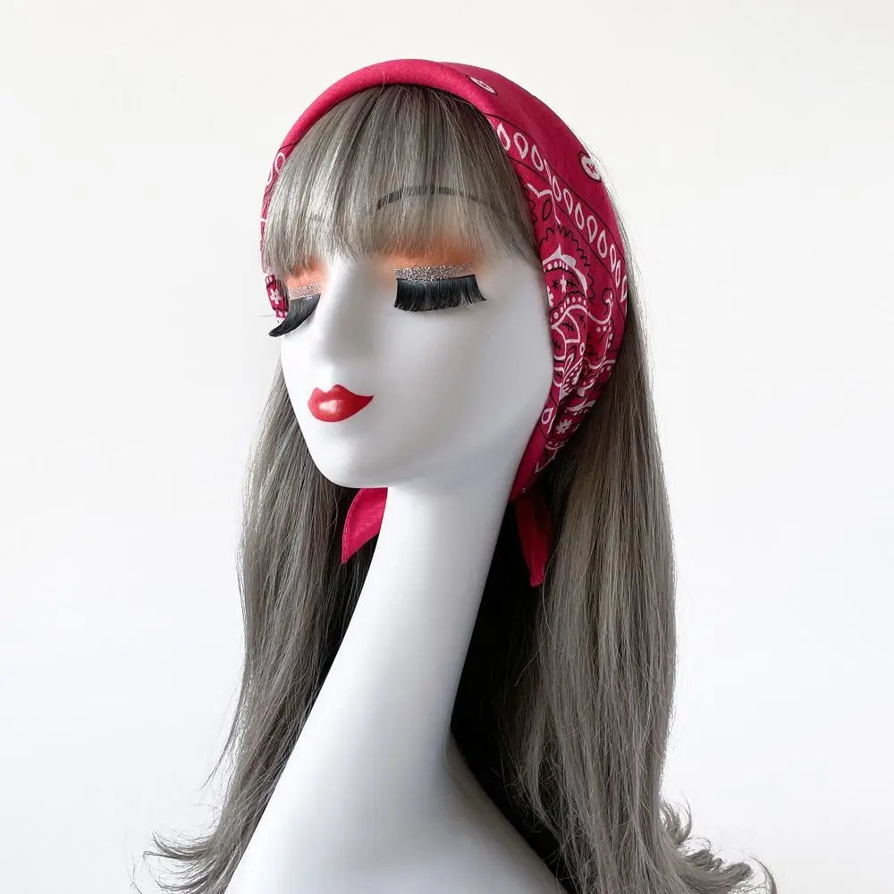 Women's Cashew Print Square Scarf – Hair Band & Headband Printed Square Scarf Axl