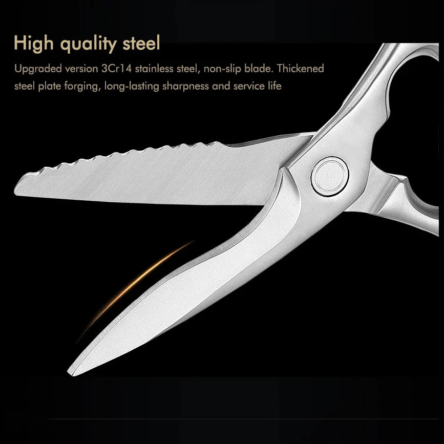 Heavy-Duty Stainless Steel Kitchen Scissors – Meat & Bone Kitchen Shears Axl