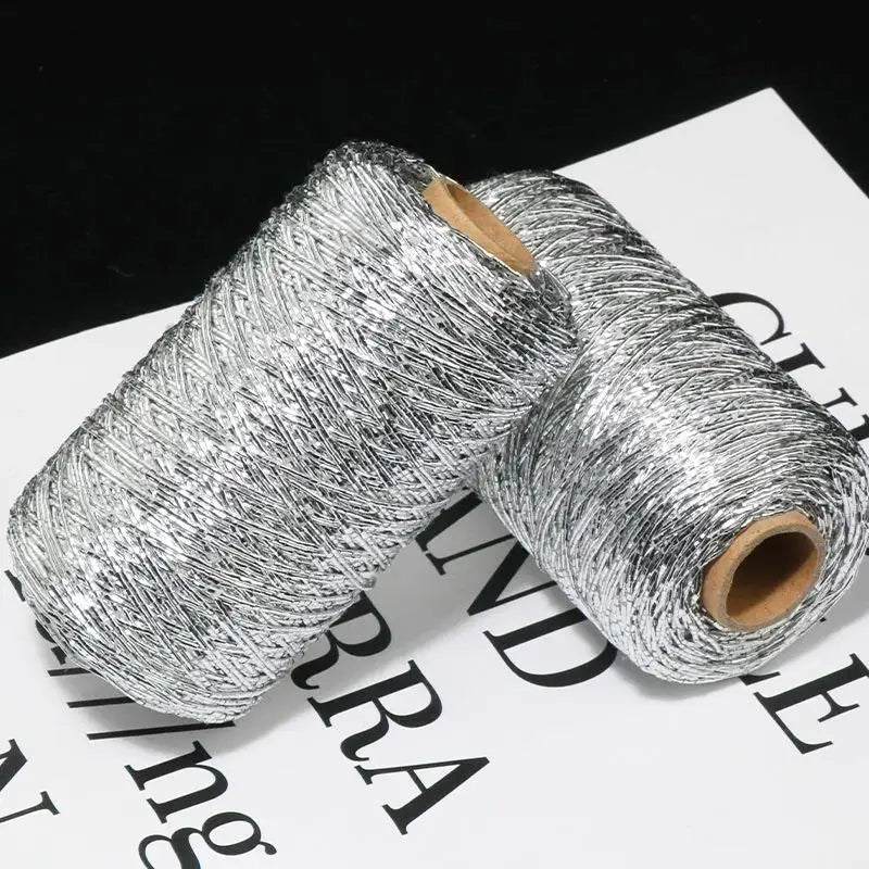 200M Silver Silk Yarn – Shiny Crochet & Knitting Thread Roll Crochet Knitting Yarn Axl