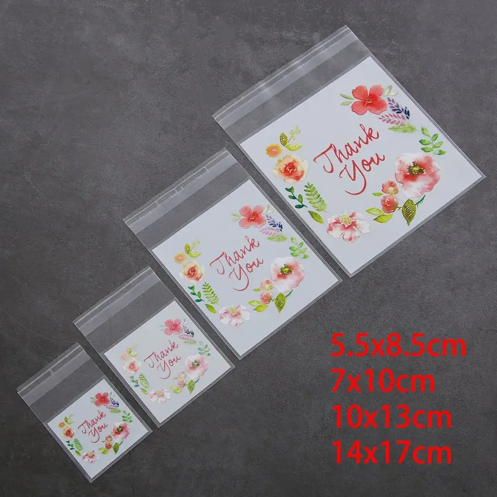 Self-Adhesive Cookie & Candy Gift Bags – 100 Pcs Clear Plastic Baking Packaging Bags Axl