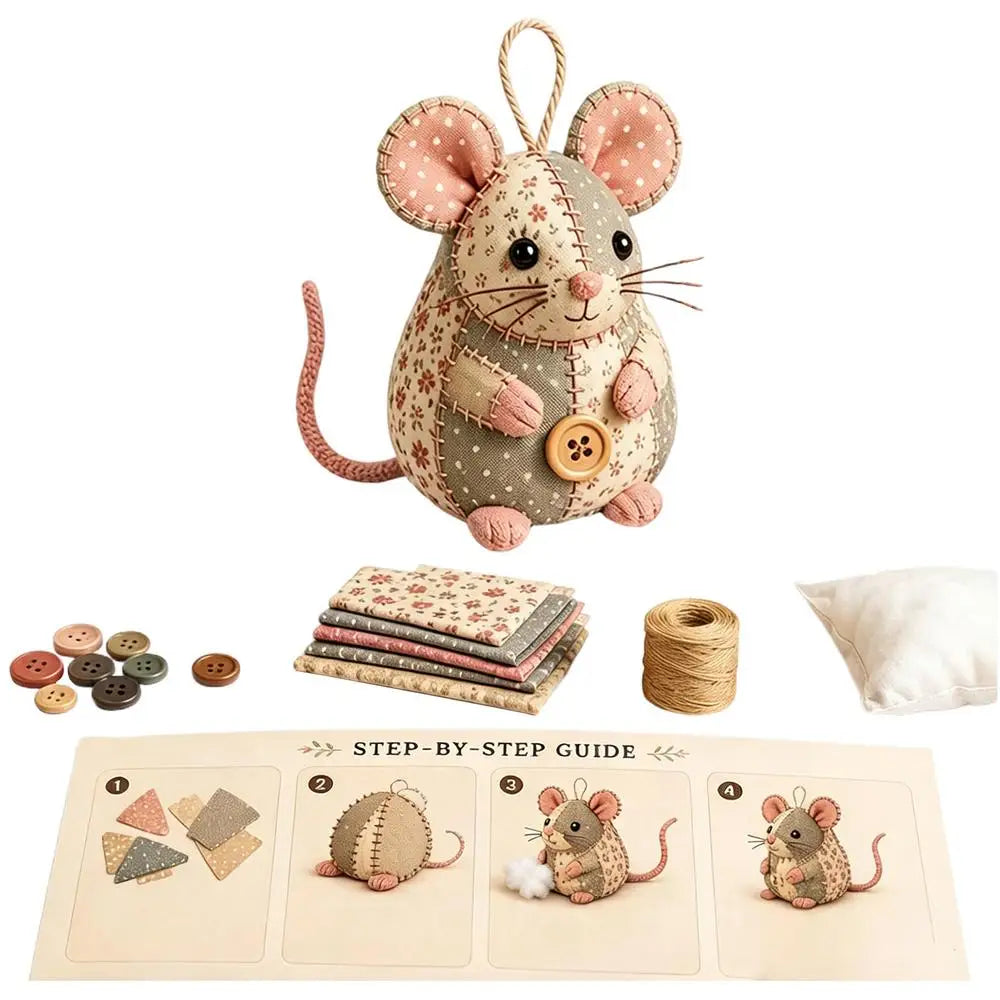 Mouse Ornament DIY Sewing Craft Kit – Beginner Friendly DIY Sewing Craft Kit Axl B