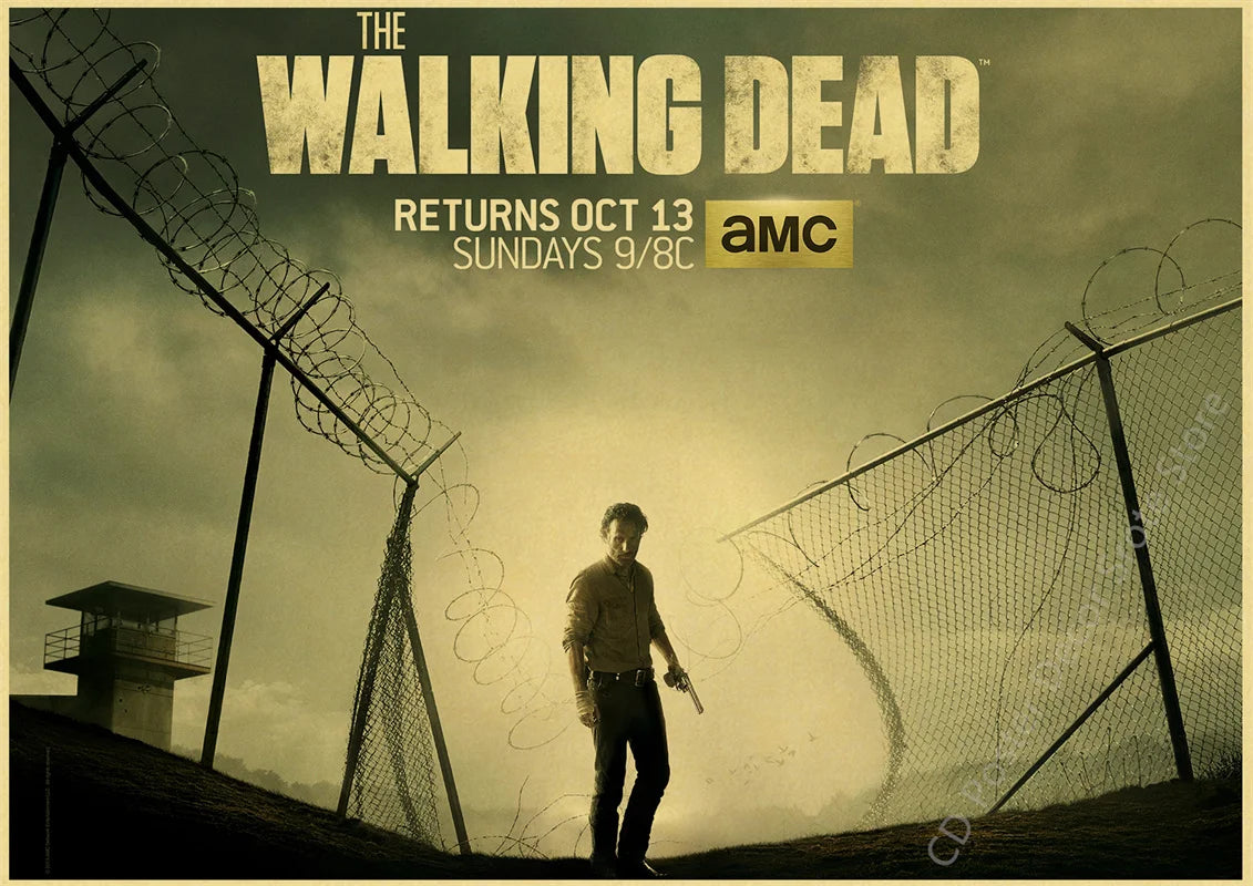Walking Dead Retro Vintage Poster | Wall Art Print A3/A4