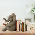 Elephant & Rabbit Reading Bookend – Resin Animal Statue Decor Decorative Bookend Axl Default Title