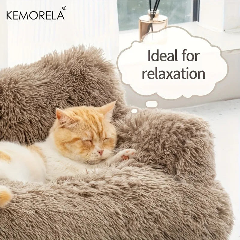 KEMORELA Luxury Long-Hair Cat Sofa Bed for Large Cats Cat Sofa Bed Axl