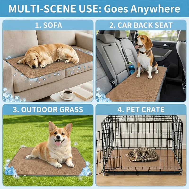 Dog & Cat Cooling Mat – Ice Silk Pet Bed | All Sizes Pet Cooling Mat Axl