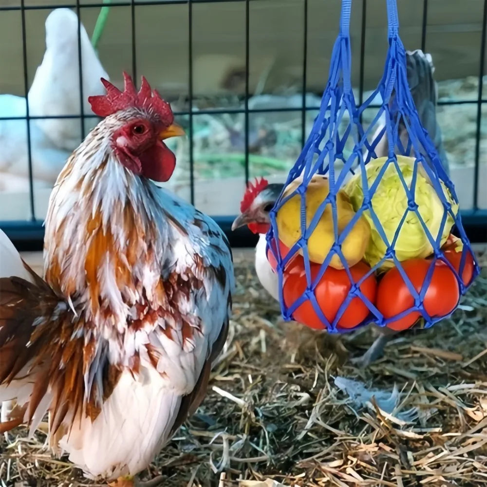 Hanging Poultry Feeder Net Bag – Reusable Mesh with Hook Poultry Feeder Bag Axl