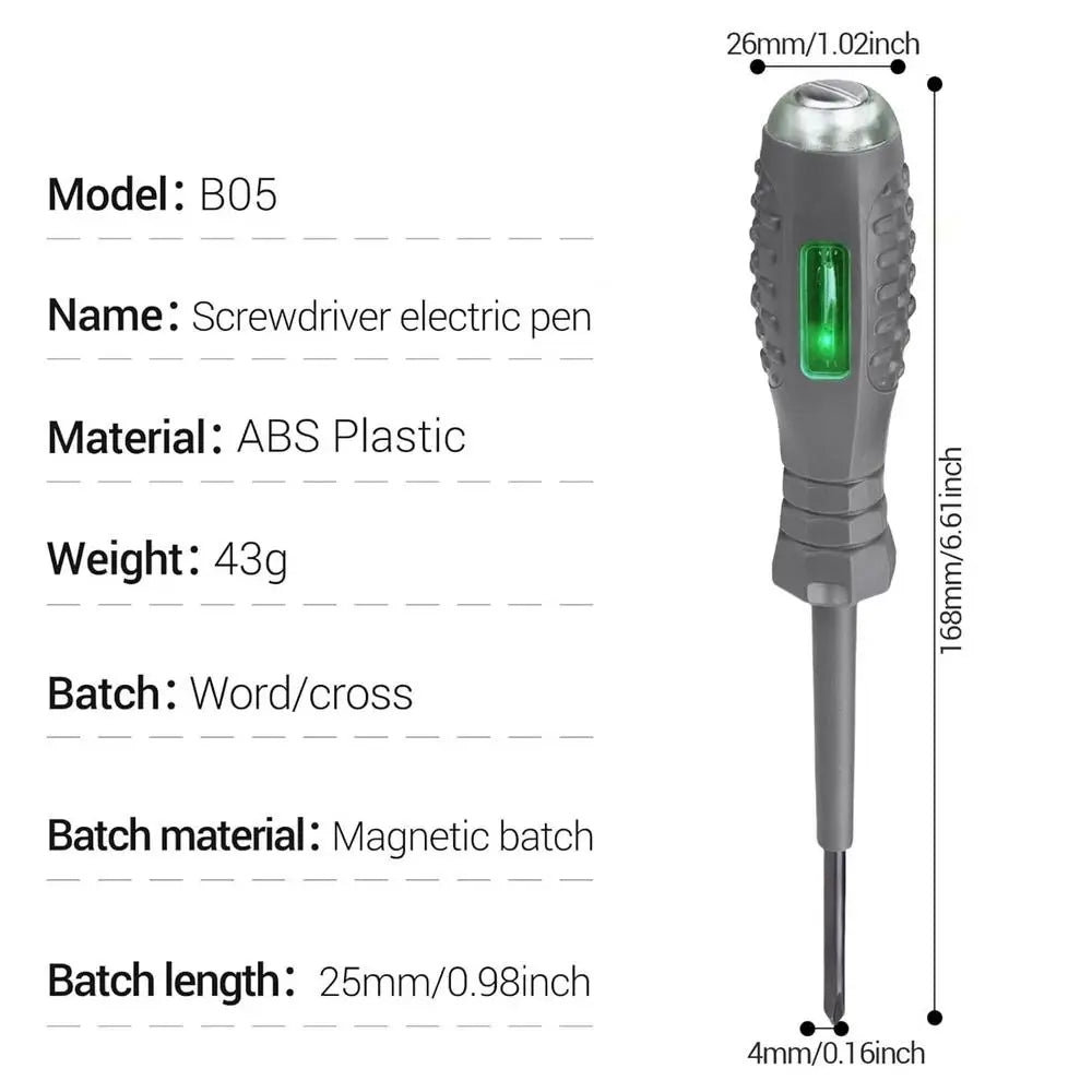 2-in-1 Voltage Tester Screwdriver with LED Light Display Voltage Tester Screwdriver Axl cross head
