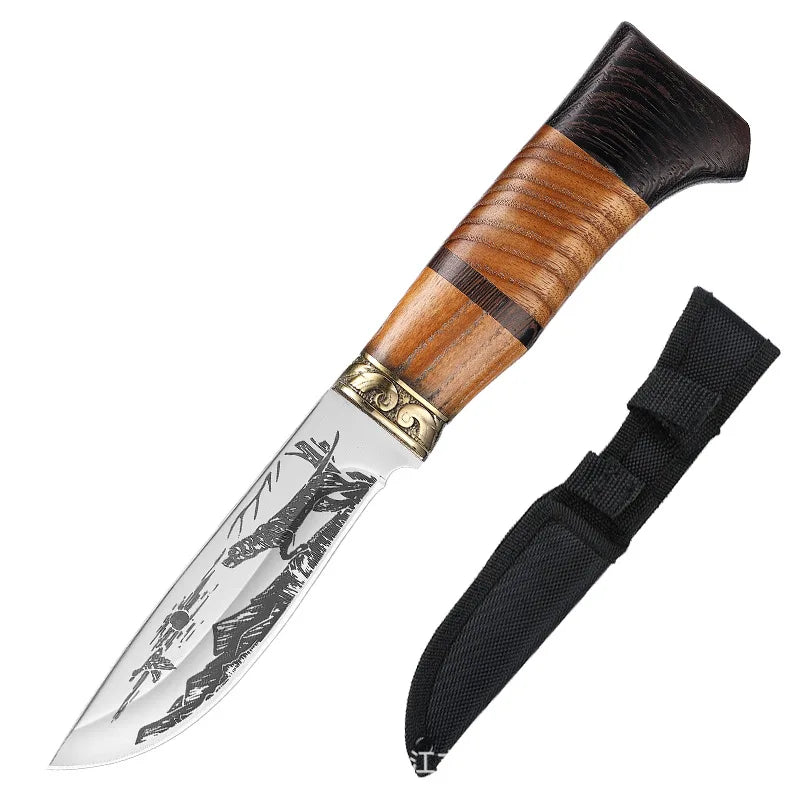 Etched Boning Knife – Copper & Zebrawood Handle | Stainless Steel Boning Knife Axl D