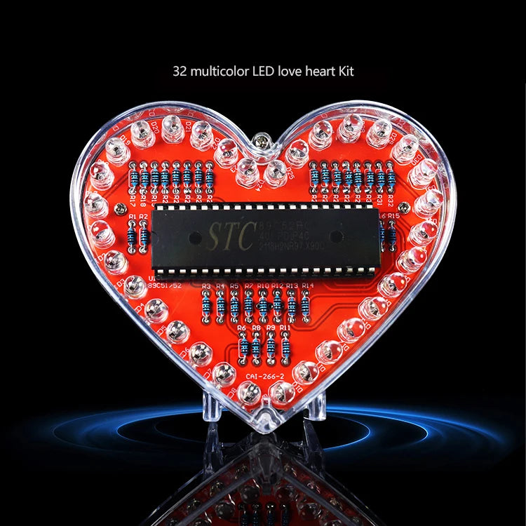 DIY LED Heart Soldering Kit – 25/32 RGB Flowing Light | LOTHYE DIY Electronics Kit Axl