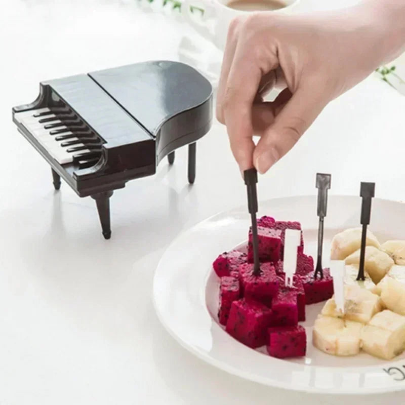 10-Piece Piano Shape Fruit Forks – Dessert & Cake Picks Novelty Dessert Forks Axl