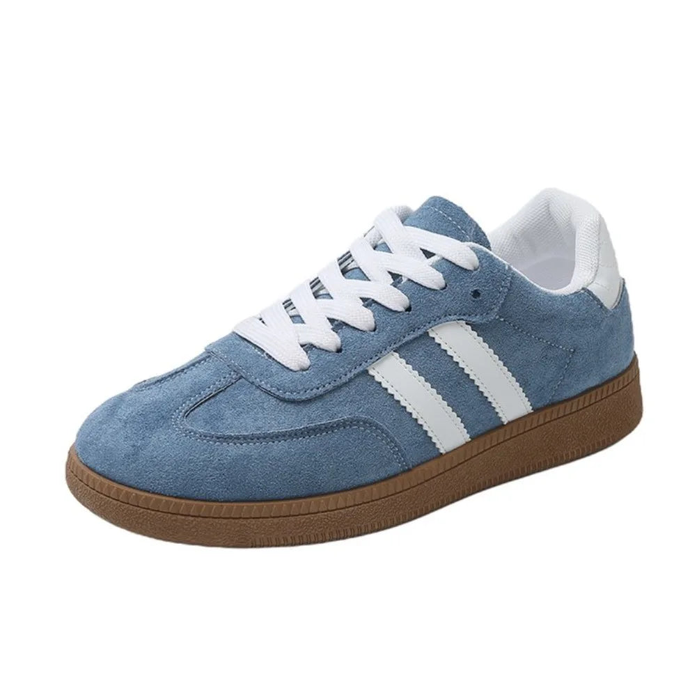 Women's Lace-Up Vulcanized Flat Sneakers – Fashion Trainers Women's Flat Sneakers Axl Blue 41