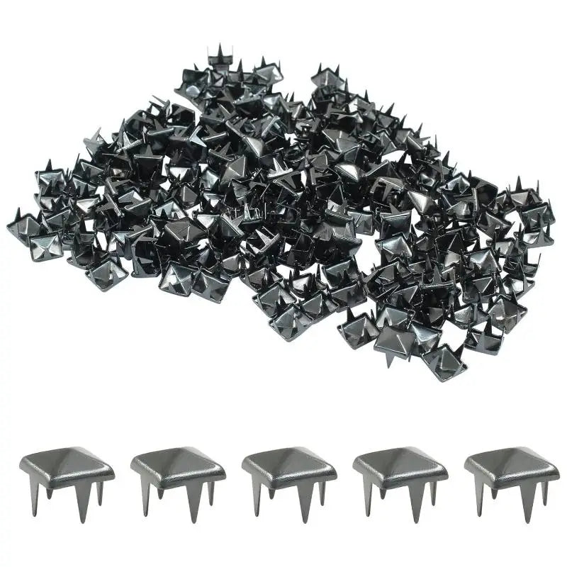 100Pcs Pyramid Metal Studs 4-Prong Punk Spikes DIY Rivets Metal Studs Rivets Axl A2