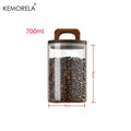 Glass Jar with Wood Lid – Airtight Canister for Coffee & Tea Glass Storage Canister Axl 700ml